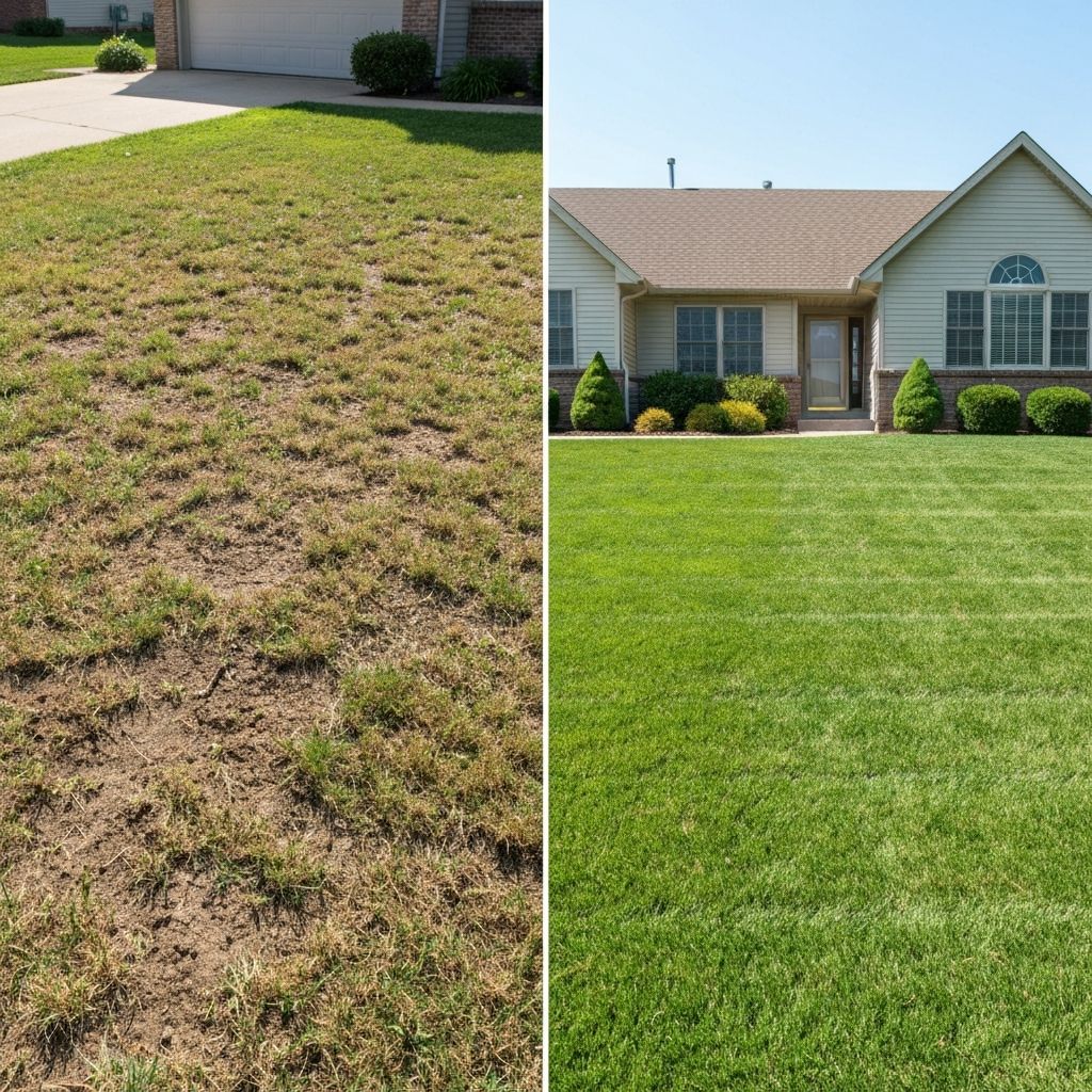 Before lawn repair